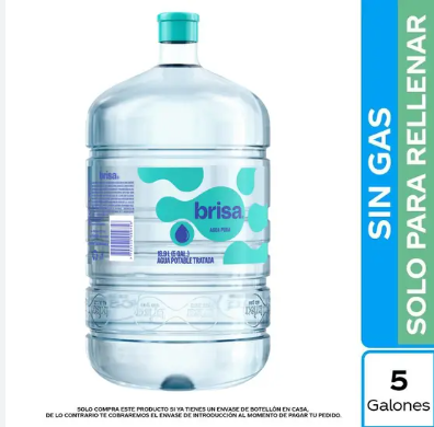 Botellón de agua Brisa, 5 galones